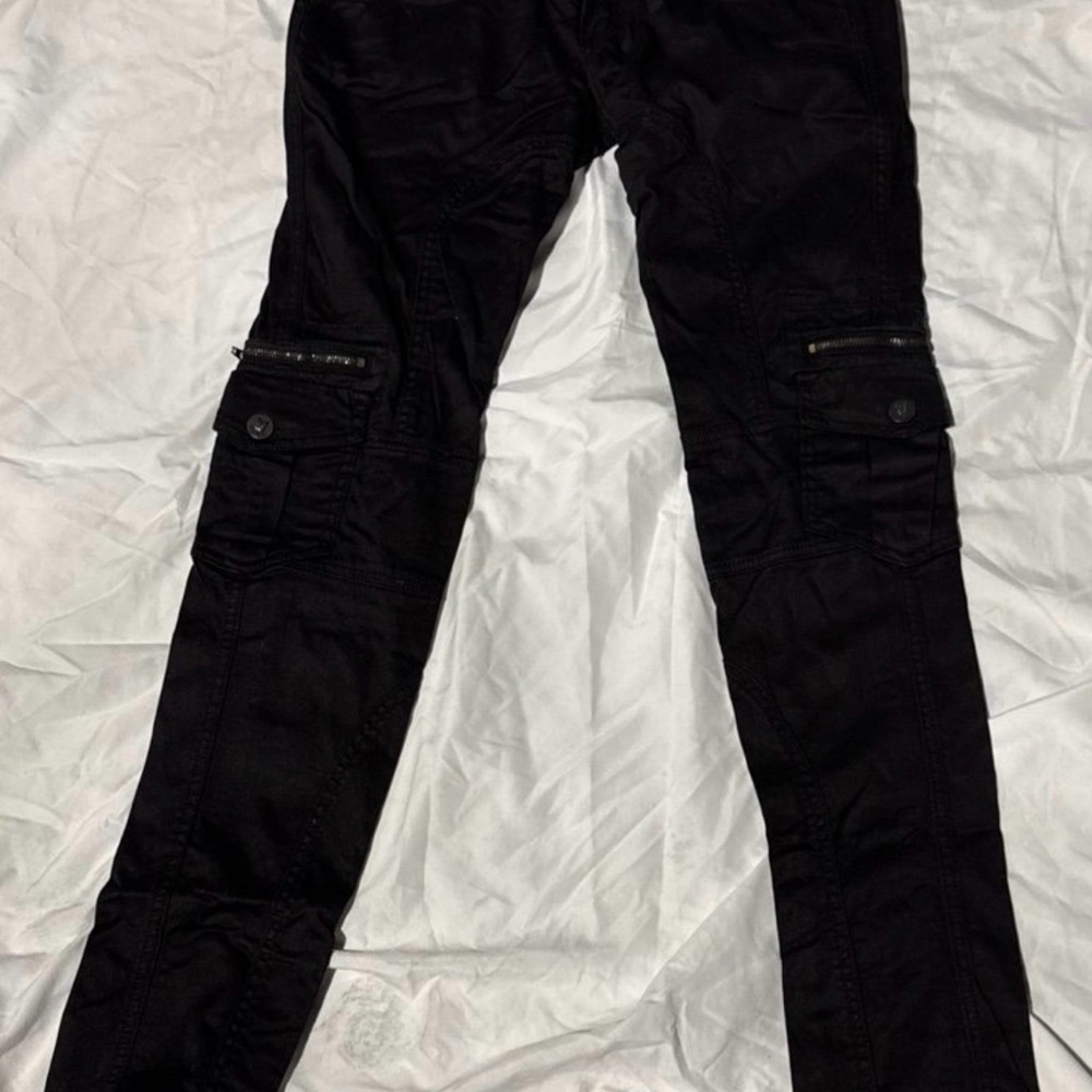 Frankie B. Black Straight Leg cargo pants